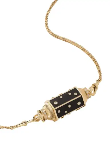 Marie Lichtenberg Dot Locket Gourmette 18-karat Gold, Ebony And Diamond Necklace | Thumbnail 1 Marie Lichtenberg Dot Locket Gourmette 18-karat Gold, Ebony And Diamond Necklace | Thumbnail 1
