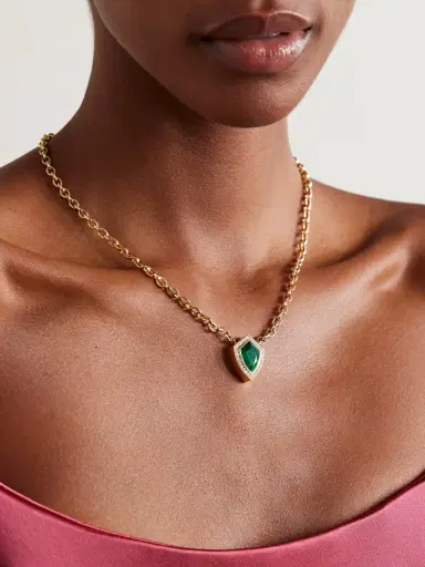 KOLOURS JEWELRY Kite 14-karat Gold, Emerald And Diamond Necklace | Thumbnail 2 KOLOURS JEWELRY Kite 14-karat Gold, Emerald And Diamond Necklace | Thumbnail 2