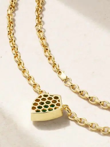 KOLOURS JEWELRY Kite 14-karat Gold, Emerald And Diamond Necklace | Thumbnail 3 KOLOURS JEWELRY Kite 14-karat Gold, Emerald And Diamond Necklace | Thumbnail 3