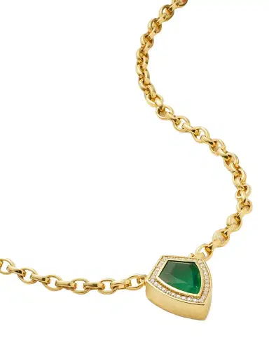 KOLOURS JEWELRY Kite 14-karat Gold, Emerald And Diamond Necklace | Thumbnail 1 KOLOURS JEWELRY Kite 14-karat Gold, Emerald And Diamond Necklace | Thumbnail 1