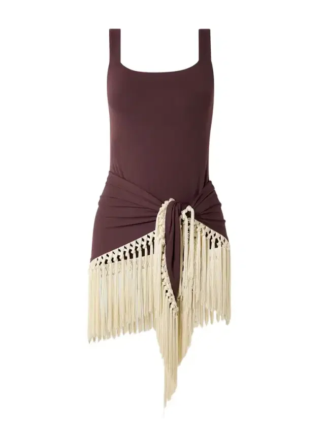 Mini Lido Swimsuit And Fringed Pareo Set
