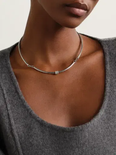 Spinelli Kilcollin Helio Tria Sterling Silver Diamond Necklace | Thumbnail 2