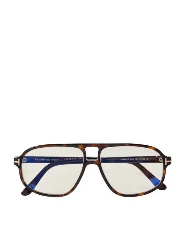 Tom Ford Aviator-style Tortoiseshell Acetate Optical Glasses
