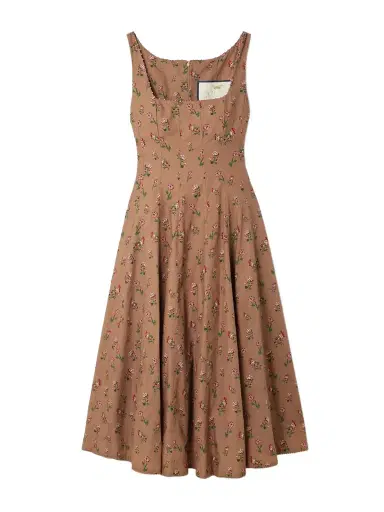 Agua by Agua Bendita Frontera Bead-embellished Floral-print Cotton Midi Dress | Thumbnail 1 Agua by Agua Bendita Frontera Bead-embellished Floral-print Cotton Midi Dress | Thumbnail 1