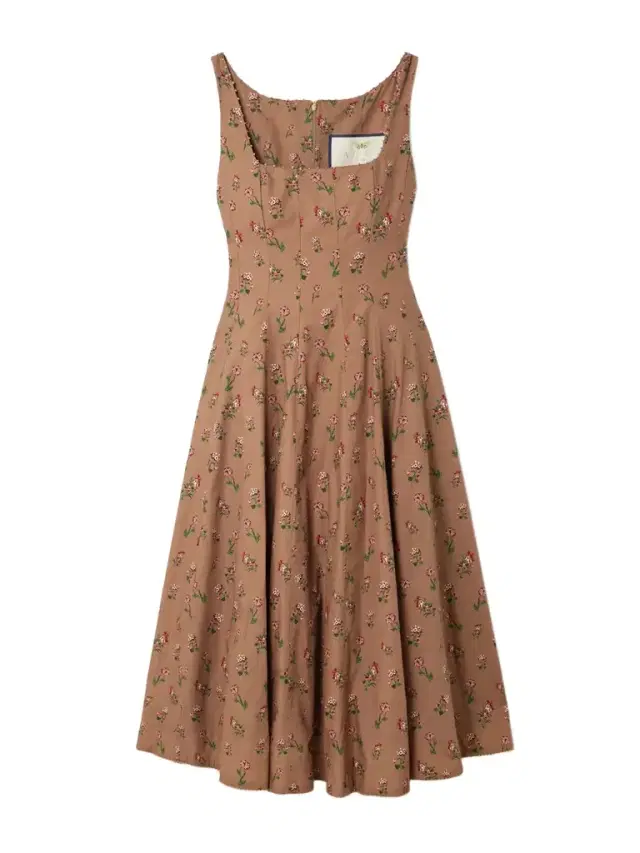 Frontera Bead-embellished Floral-print Cotton Midi Dress