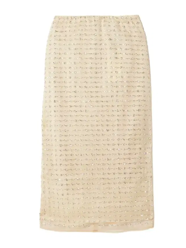 Ciara Layered Embellished Tulle Midi Skirt
