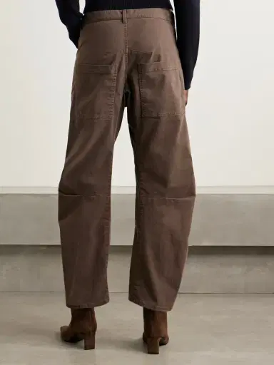 Nili Lotan Shon Brushed Stretch-cotton Twill Barrel-leg Pants | Thumbnail 3 Nili Lotan Shon Brushed Stretch-cotton Twill Barrel-leg Pants | Thumbnail 3