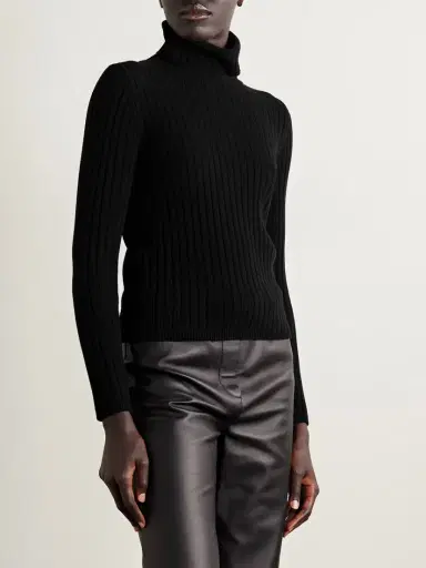 Nili Lotan Dessie Ribbed Cashmere Turtleneck Sweater | Thumbnail 3