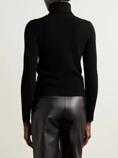 Nili Lotan Dessie Ribbed Cashmere Turtleneck Sweater | Thumbnail 4