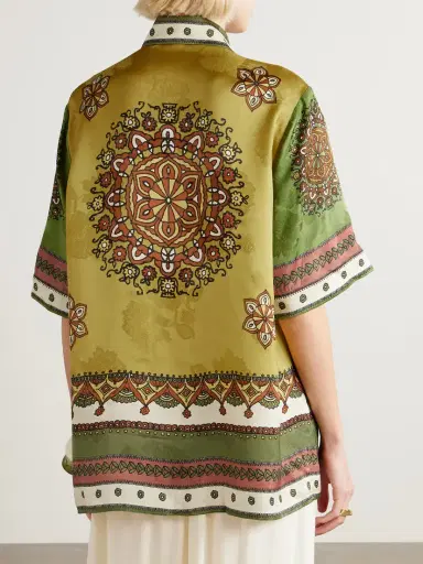 ALÉMAIS Contina Printed Satin-jacquard Shirt | Thumbnail 4
