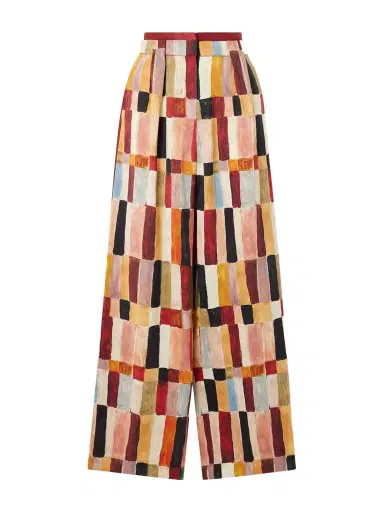 ALÉMAIS Majorelle Printed Linen And Silk-blend Wide-leg Pants | Thumbnail 1