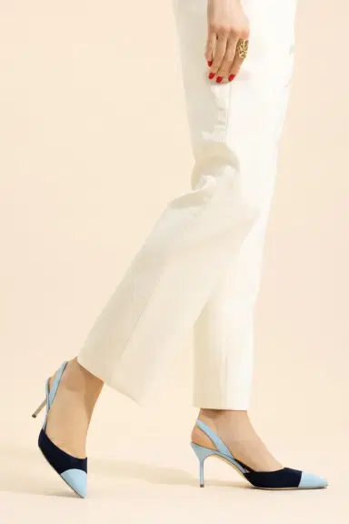 Manolo Blahnik Capsli Slingback - Light Blue Navy | Thumbnail 3 Manolo Blahnik Capsli Slingback - Light Blue Navy | Thumbnail 3