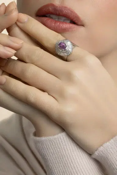 YUTAI Diamond Pink Sapphire Revive Ring | Thumbnail 2