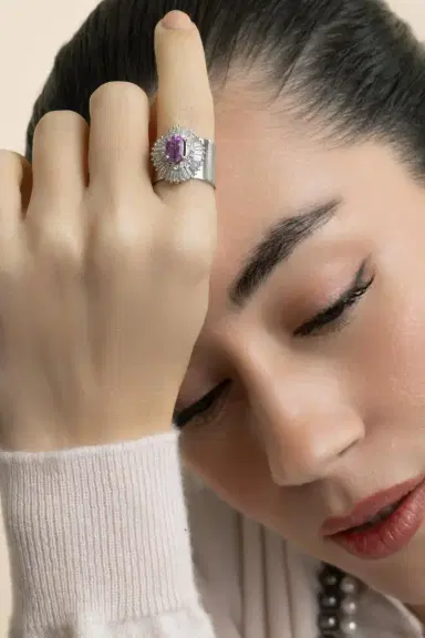 YUTAI Diamond Pink Sapphire Revive Ring | Thumbnail 3