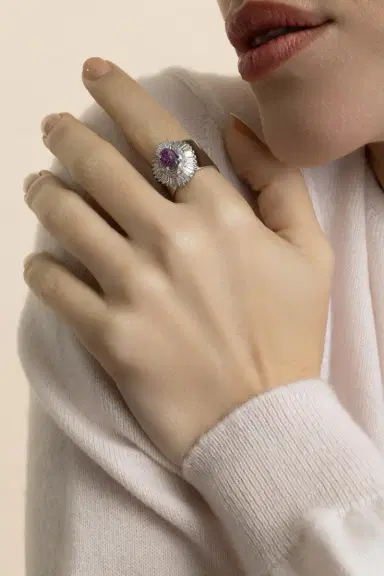 YUTAI Diamond Pink Sapphire Revive Ring | Thumbnail 4