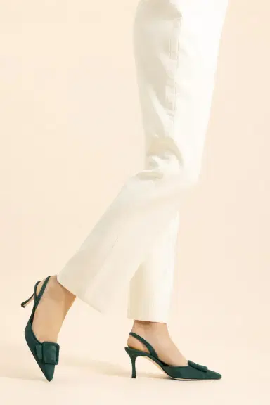 Manolo Blahnik Maysli Slingback - Dark Green | Thumbnail 4
