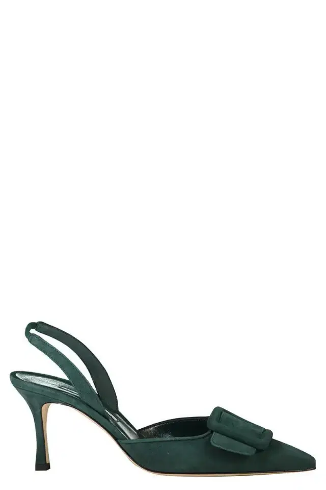 Manolo Blahnik Maysli Slingback - Dark Green