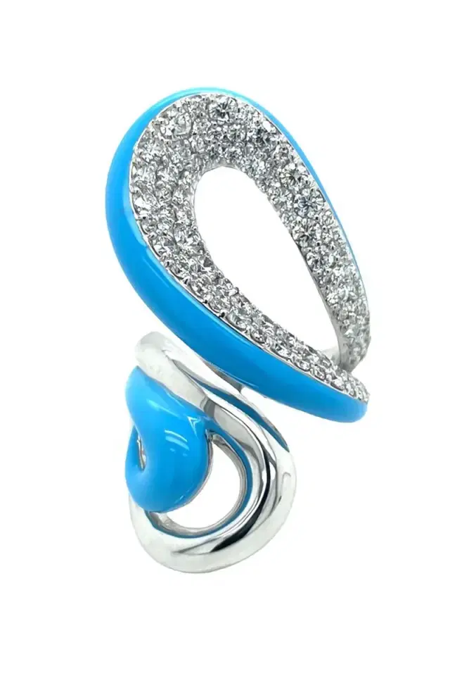 Turquoise Diamond Twist Ring