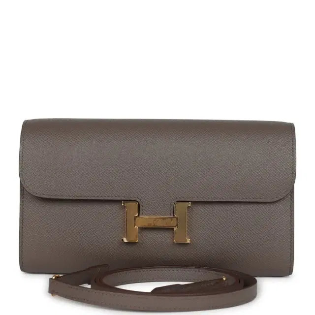 hermes Hermes Constance Wallet To Go Etain Epsom Gold Hardware
