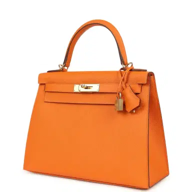 HERMÈS Hermes Kelly Sellier 28 Orange Epsom Gold Hardware | Thumbnail 5 HERMÈS Hermes Kelly Sellier 28 Orange Epsom Gold Hardware | Thumbnail 5