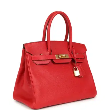 HERMÈS Pre-owned Hermes Birkin 30 Rouge Casaque Epsom Gold Hardware | Thumbnail 2