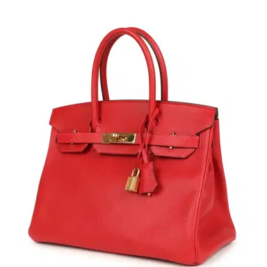 HERMÈS Pre-owned Hermes Birkin 30 Rouge Casaque Epsom Gold Hardware | Thumbnail 5