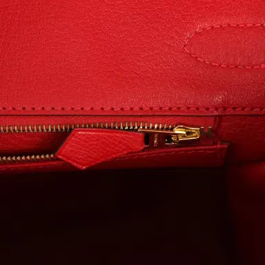 HERMÈS Pre-owned Hermes Birkin 30 Rouge Casaque Epsom Gold Hardware | Thumbnail 8