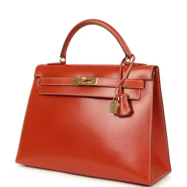 HERMÈS Vintage Hermes Kelly Sellier 32 Brique Box Gold Hardware | Thumbnail 5 HERMÈS Vintage Hermes Kelly Sellier 32 Brique Box Gold Hardware | Thumbnail 5