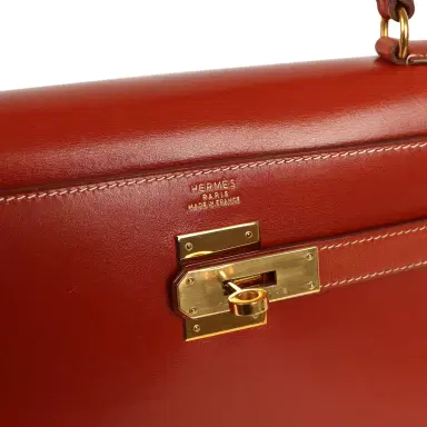 HERMÈS Vintage Hermes Kelly Sellier 32 Brique Box Gold Hardware | Thumbnail 7 HERMÈS Vintage Hermes Kelly Sellier 32 Brique Box Gold Hardware | Thumbnail 7