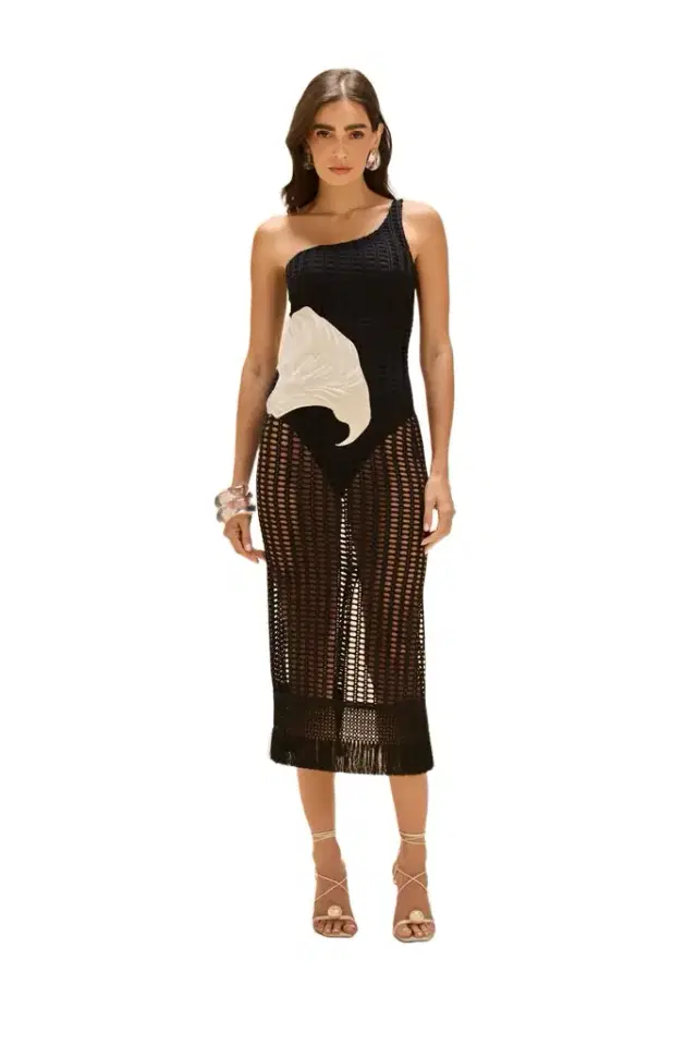SELENE MESH PRINTED BEACH DRESS
