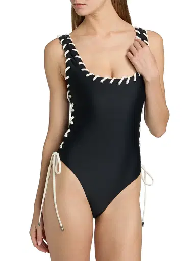 Simkhai Women's Dayton One-Piece Swimsuit - Black White - Size Small | Thumbnail 3 Simkhai Women's Dayton One-Piece Swimsuit - Black White - Size Small | Thumbnail 3