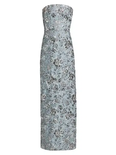 SACHIN & BABI Women's Sophia Metallic Cloque Strapless Gown | Thumbnail 1 SACHIN & BABI Women's Sophia Metallic Cloque Strapless Gown | Thumbnail 1