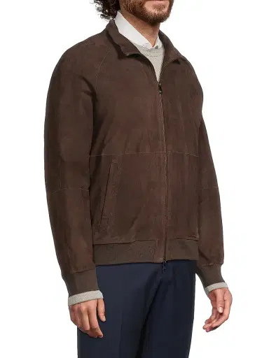 CORNELIANI Men's Suede Zip Jacket - Brown - Size 46 | Thumbnail 4 CORNELIANI Men's Suede Zip Jacket - Brown - Size 46 | Thumbnail 4