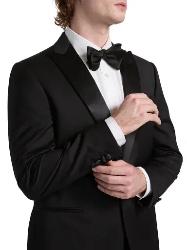 CORNELIANI Men's Virgin Wool Single-Breasted Tuxedo - Black - Size 48 | Thumbnail 6
