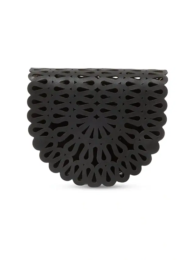 SIMKHAI Women's McCall Laser-Cut Leather Saddle Bag - Black