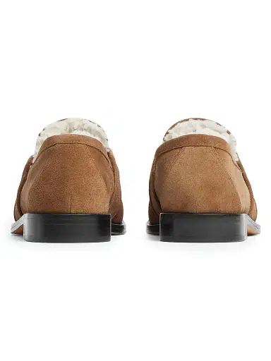 Bottega Veneta Women's Astaire Shearling-Lined Suede Loafers - Caramel Popcorn | Thumbnail 3 Bottega Veneta Women's Astaire Shearling-Lined Suede Loafers - Caramel Popcorn | Thumbnail 3