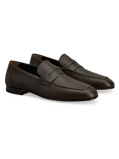 Tod's Men's Leather Penny Loafers - Dark Brown - Size 13 | Thumbnail 2