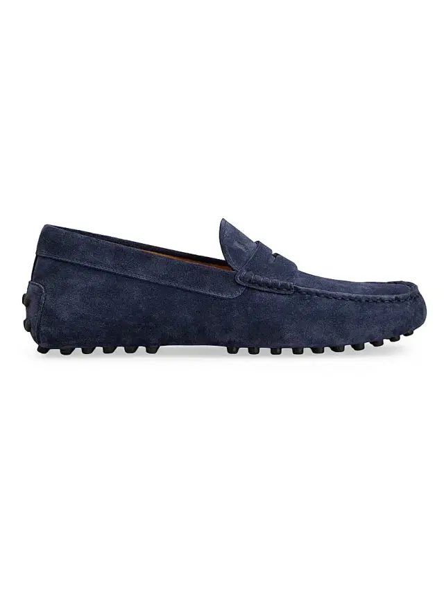 Men's Mocassino Gommino Suede Driving Loafers - Blue