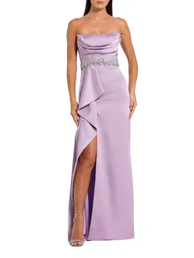 Mac Duggal Women's Prom Embellished Satin Gown - Lilac - Size 12 | Thumbnail 1 Mac Duggal Women's Prom Embellished Satin Gown - Lilac - Size 12 | Thumbnail 1