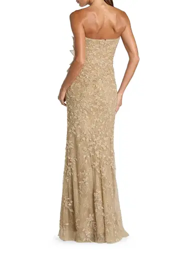Mac Duggal Women's Evening Strapless Mermaid Gown - Gold - Size 14 | Thumbnail 2