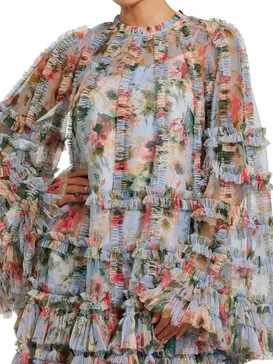 Mac Duggal Women's Cocktail Ruffled Floral Tent Dress | Thumbnail 4