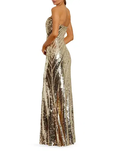 Mac Duggal Women's Evening Sequined Strapless Trumpet Gown - Gold - Size 12 | Thumbnail 2 Mac Duggal Women's Evening Sequined Strapless Trumpet Gown - Gold - Size 12 | Thumbnail 2