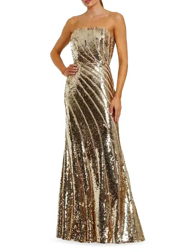 Mac Duggal Women's Evening Sequined Strapless Trumpet Gown - Gold - Size 12 | Thumbnail 1 Mac Duggal Women's Evening Sequined Strapless Trumpet Gown - Gold - Size 12 | Thumbnail 1