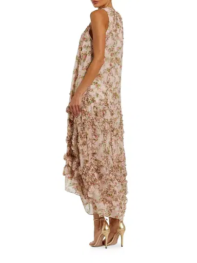Mac Duggal Women's Cocktail Floral Ruffled Sleeveless High-Low Gown - Pink Multi - Size 18 | Thumbnail 2 Mac Duggal Women's Cocktail Floral Ruffled Sleeveless High-Low Gown - Pink Multi - Size 18 | Thumbnail 2