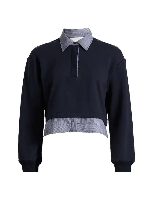 Women's Layered Cotton Crop Sweatshirt - Midnight Multi