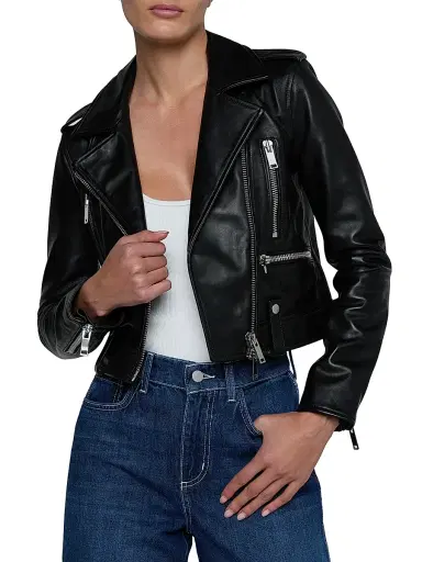 L'Agence Women's Blakely Leather Biker Jacket | Thumbnail 3 L'Agence Women's Blakely Leather Biker Jacket | Thumbnail 3
