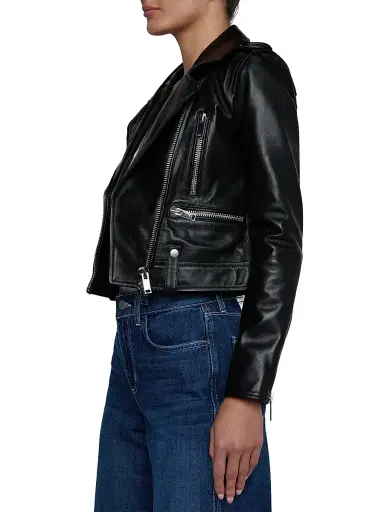 L'Agence Women's Blakely Leather Biker Jacket | Thumbnail 4 L'Agence Women's Blakely Leather Biker Jacket | Thumbnail 4
