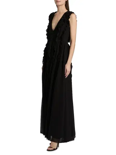 Ulla Johnson Women's Aida Silk Cascading Ruffle Gown | Thumbnail 4