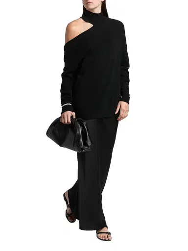 Lisa Yang Women's Capsule Alvia Cutout Cashmere Sweater - Black - Size Medium | Thumbnail 2