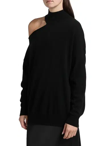 Lisa Yang Women's Capsule Alvia Cutout Cashmere Sweater - Black - Size Medium | Thumbnail 4